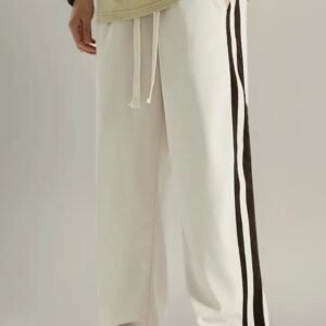 Wide-Leg white Sweatpants
